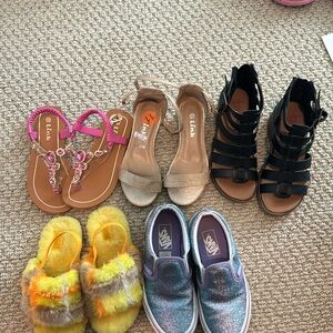 Girls shoe bundle size 12 and 11(gold heel sandal)
